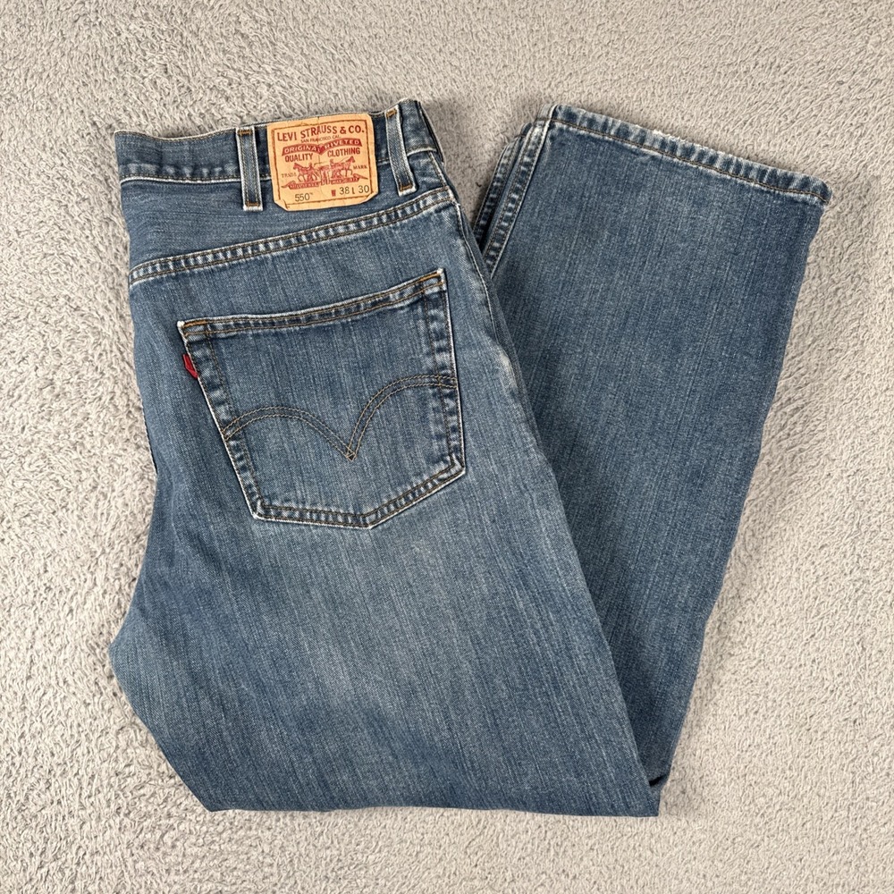 VTG Levis 550 Jeans Mens 38x30 (38x28) Stone Blue Relaxed 90s USA Y2K